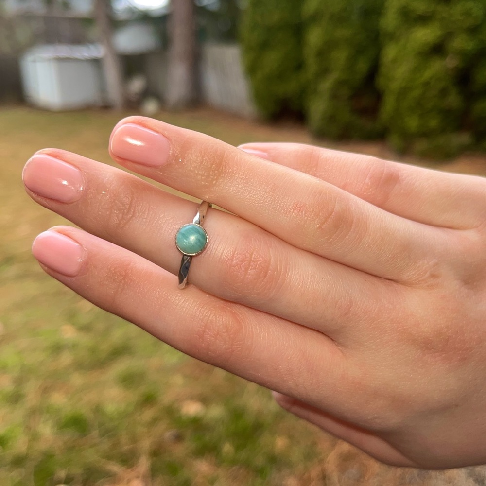 Larimar Sterling silver ring